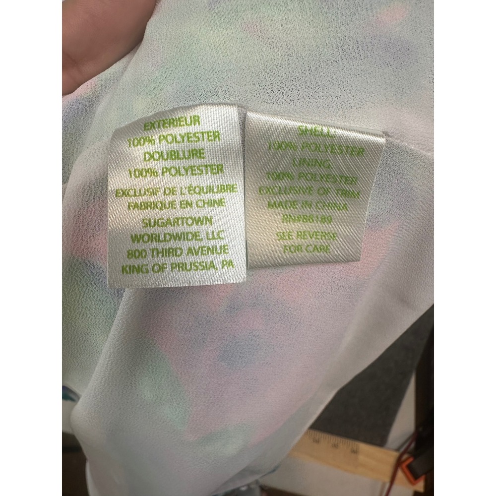 Lilly Pulitzer Pink Green Blue Floral Tassel Back Ruffle Hem Shift Dress Small - Picture 8 of 9